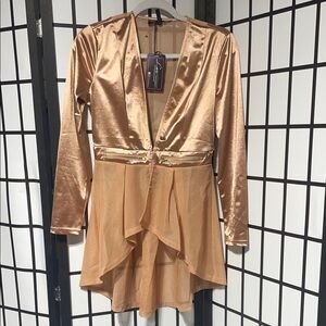 Elegant Satin Gold Blazer